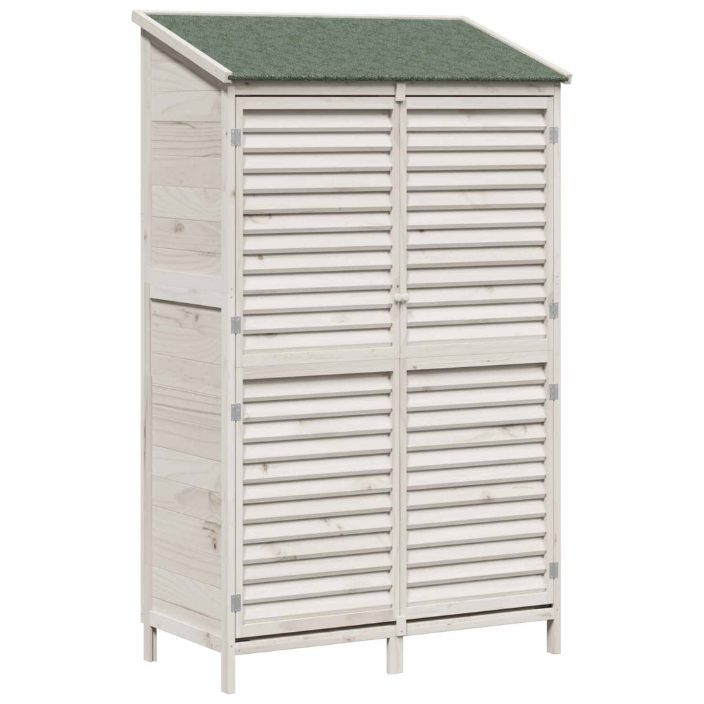 Gartenschuppen Weiß 106 x 56 x 176,5 cm Massivholz aus Fichte