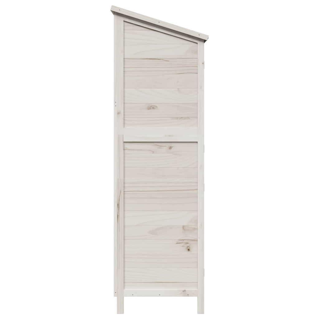 Gartenschuppen Weiß 106 x 56 x 176,5 cm Massivholz aus Fichte