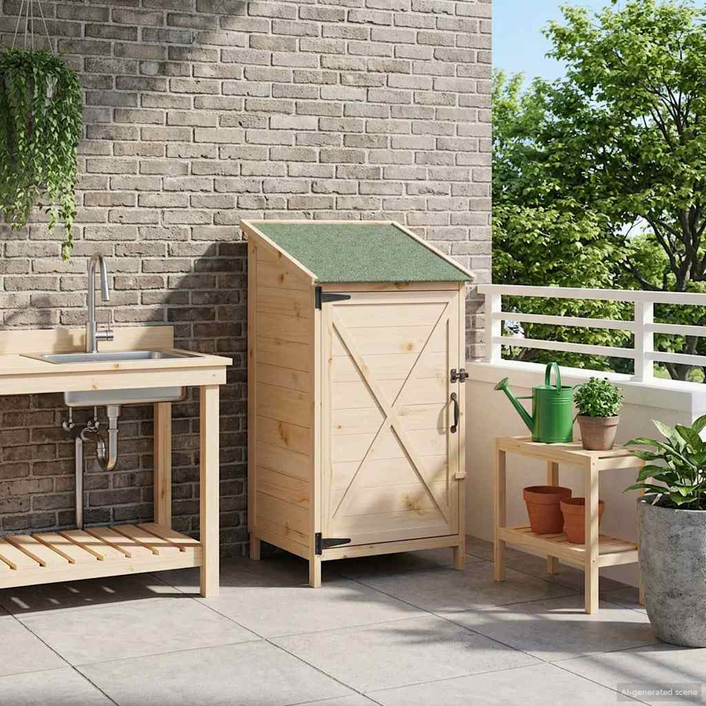 Gartenschuppen Natur 59,5 x 56 x 113,5 cm Massivholz aus Fichte