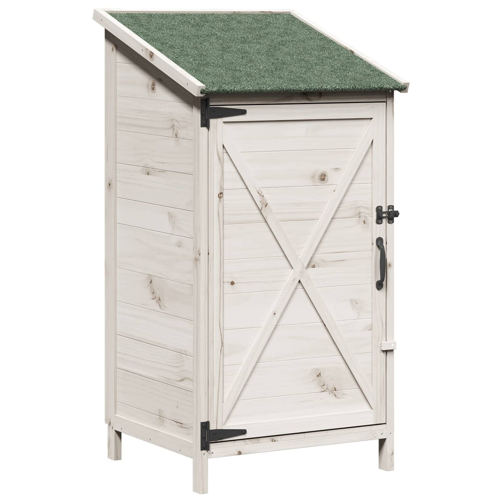 Gartenschuppen Weiß 59,5 x 56 x 113,5 cm Massivholz aus Fichte