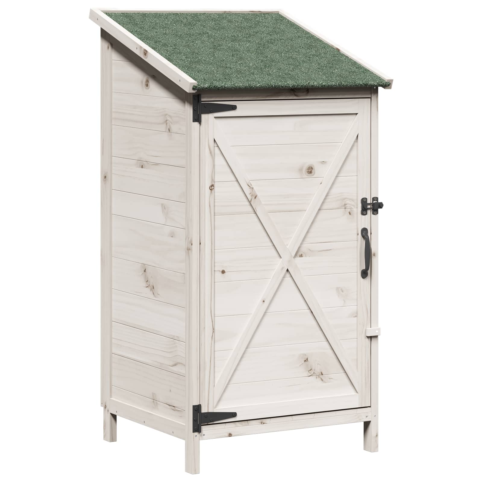 Gartenschuppen Weiß 59,5 x 56 x 113,5 cm Massivholz aus Fichte