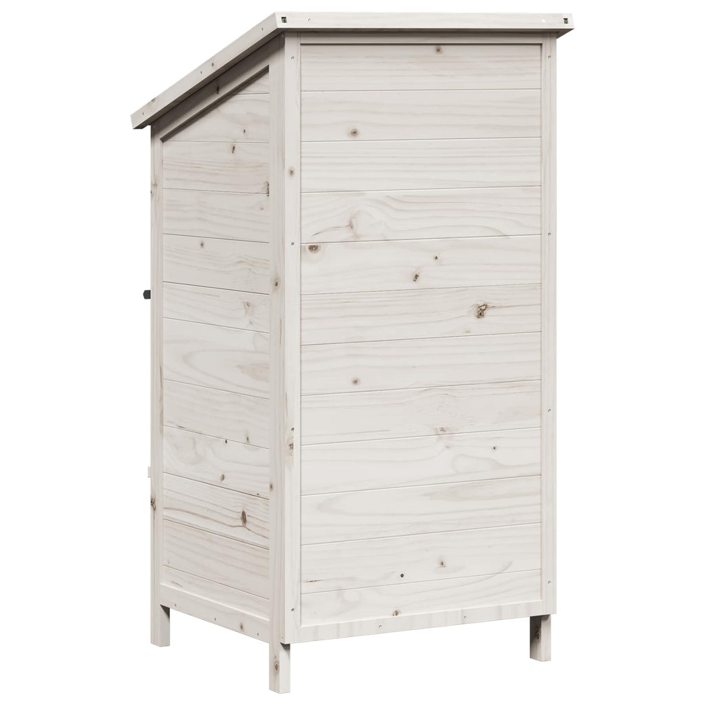 Gartenschuppen Weiß 59,5 x 56 x 113,5 cm Massivholz aus Fichte