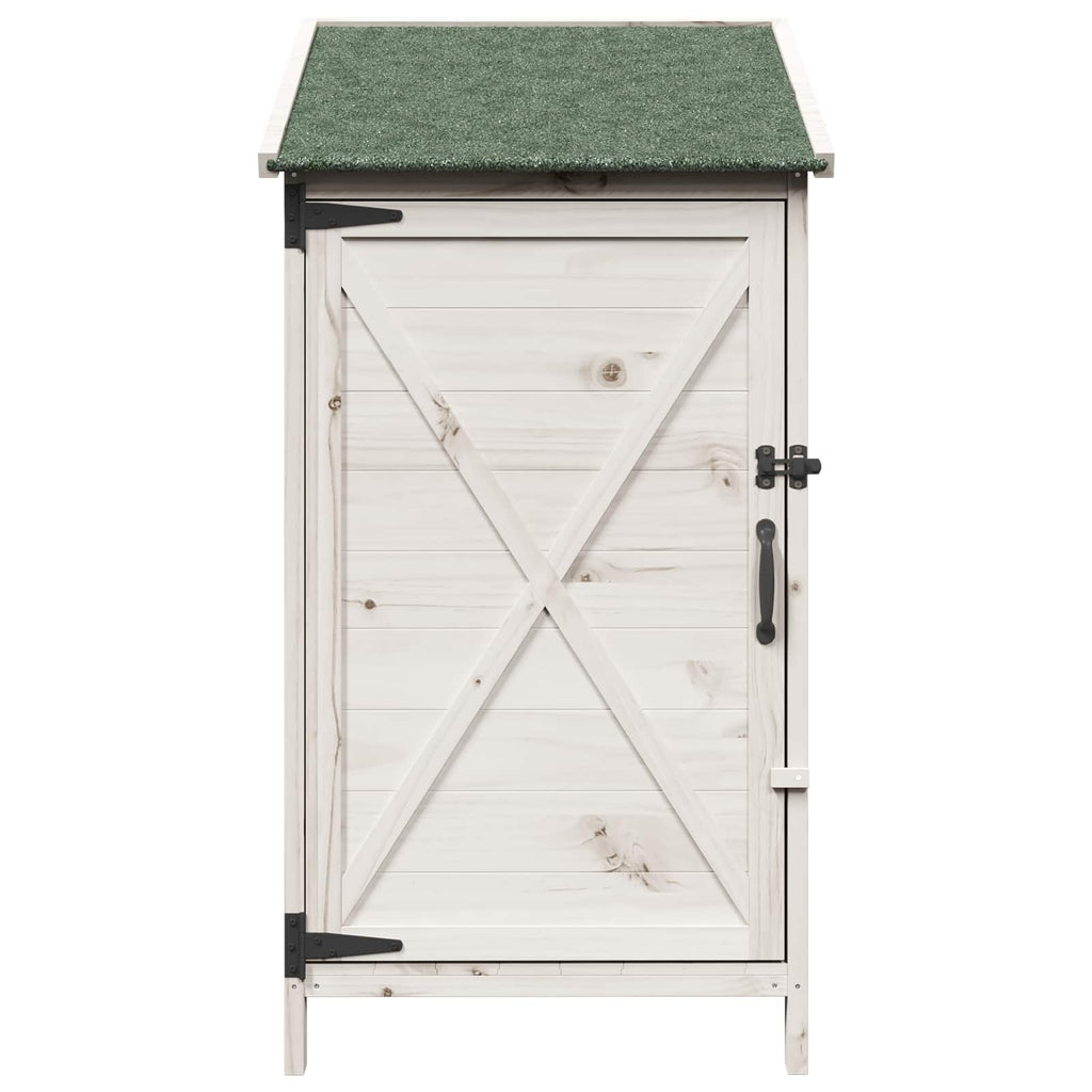 Gartenschuppen Weiß 59,5 x 56 x 113,5 cm Massivholz aus Fichte