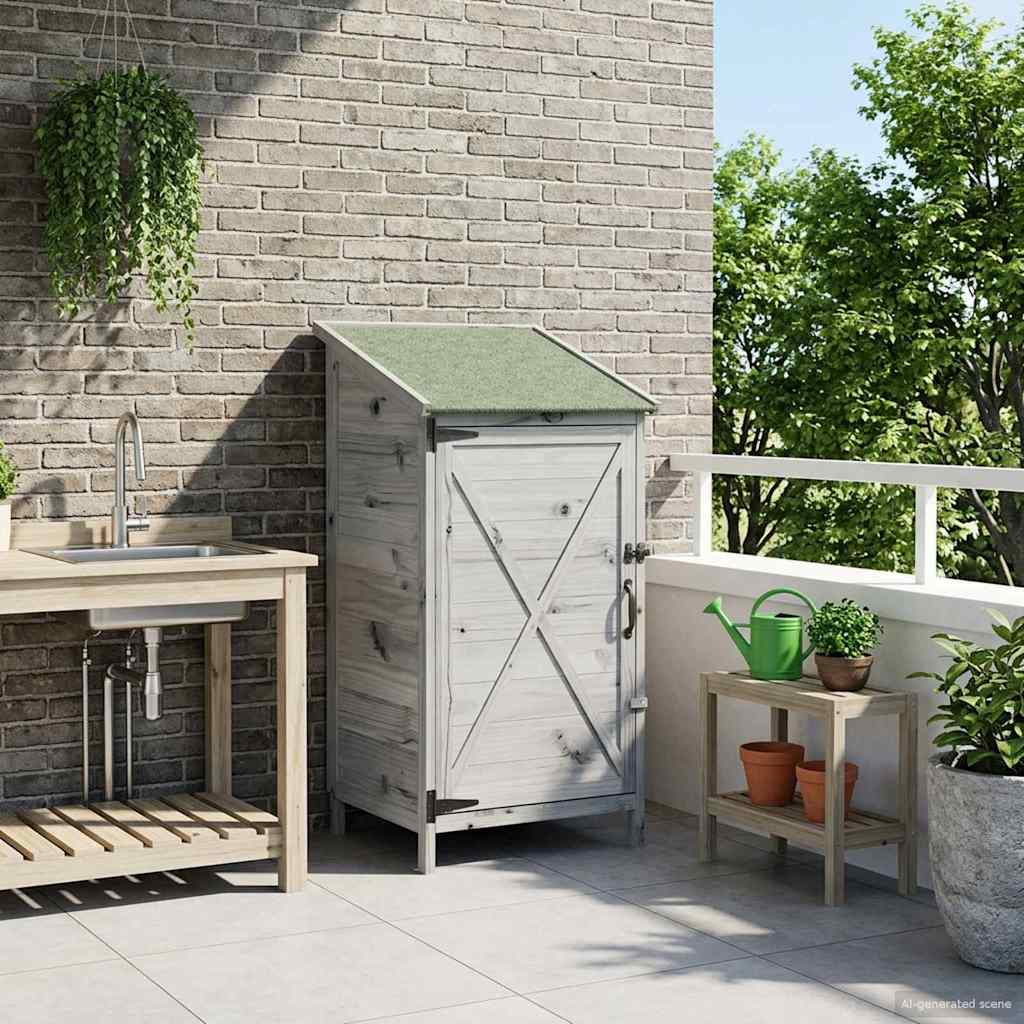 Gartenschuppen Grau 59,5 x 56 x 113,5 cm Massivholz aus Fichte