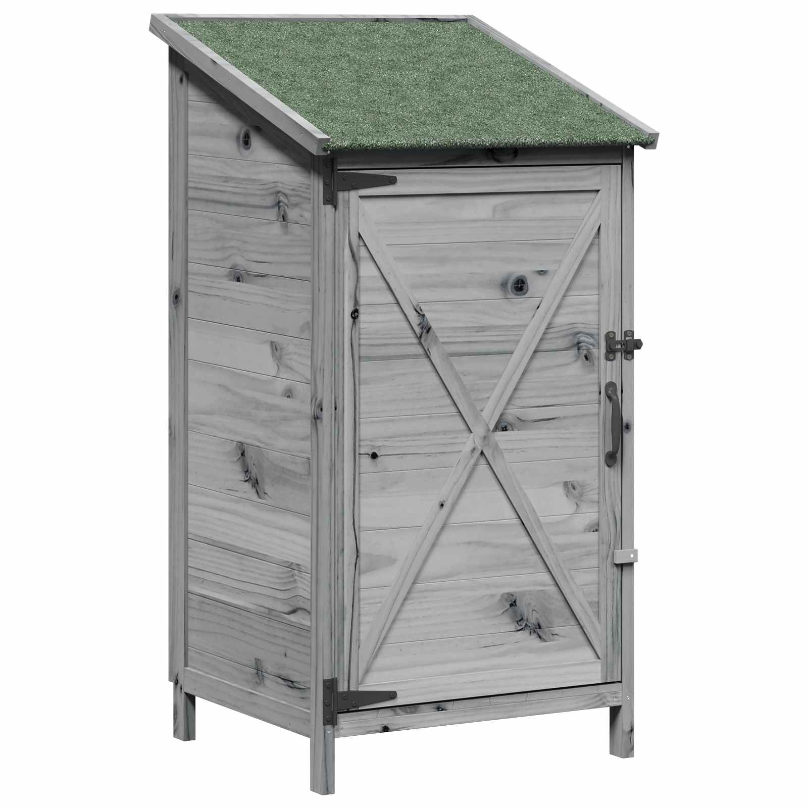 Gartenschuppen Grau 59,5 x 56 x 113,5 cm Massivholz aus Fichte