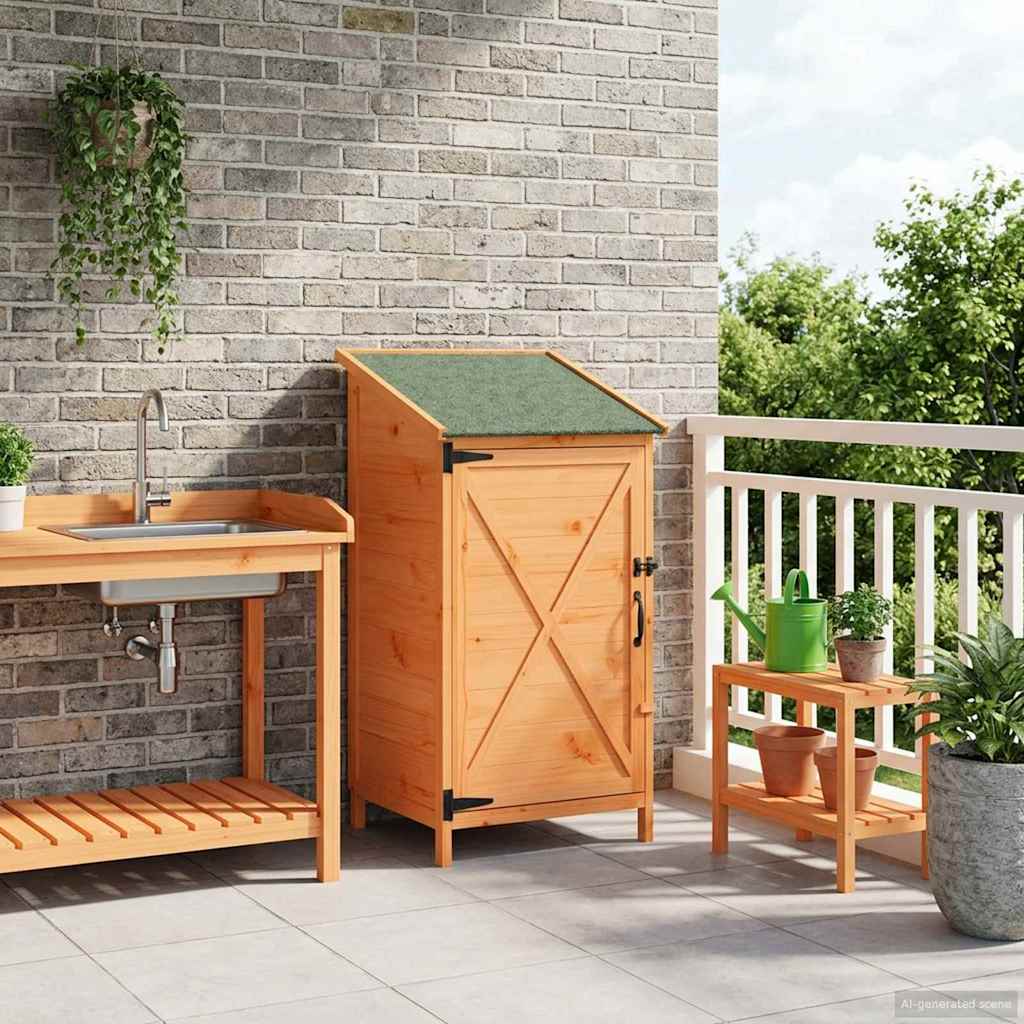 Gartenschuppen Braun 59,5 x 56 x 113,5 cm Massivholz aus Fichte