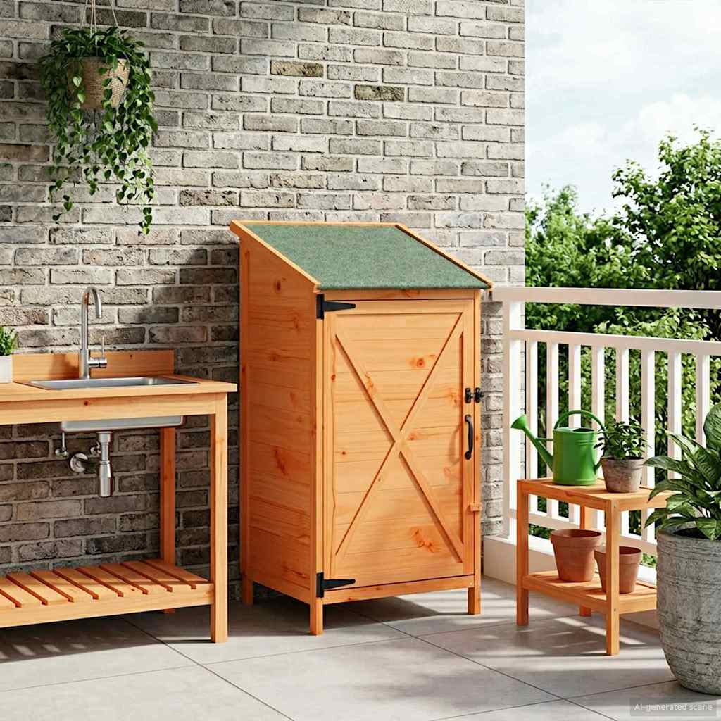Gartenschuppen Braun 59,5 x 56 x 113,5 cm Massivholz aus Fichte