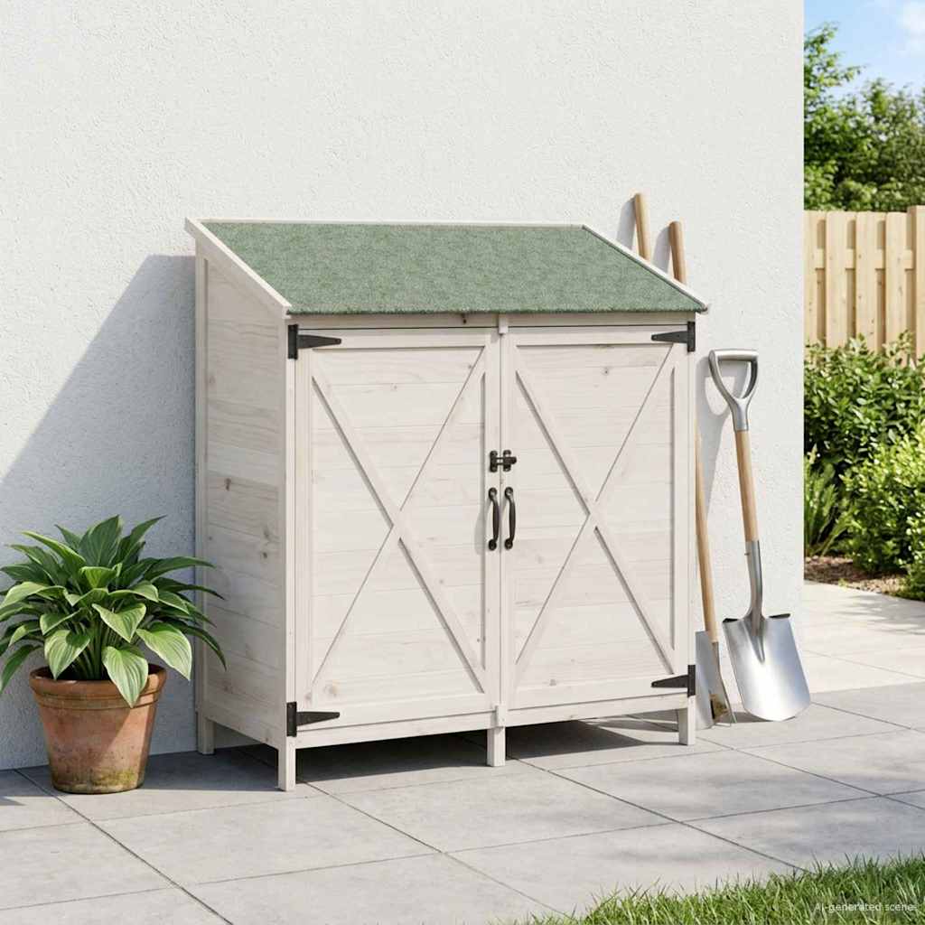 Gartenschuppen Weiß 106 x 56 x 113,5 cm Massivholz aus Fichte