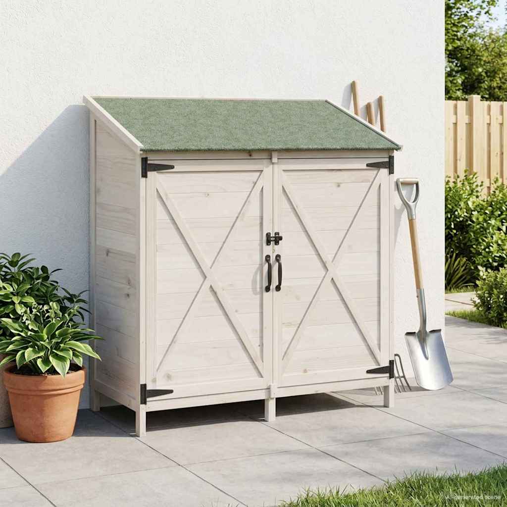 Gartenschuppen Weiß 106 x 56 x 113,5 cm Massivholz aus Fichte