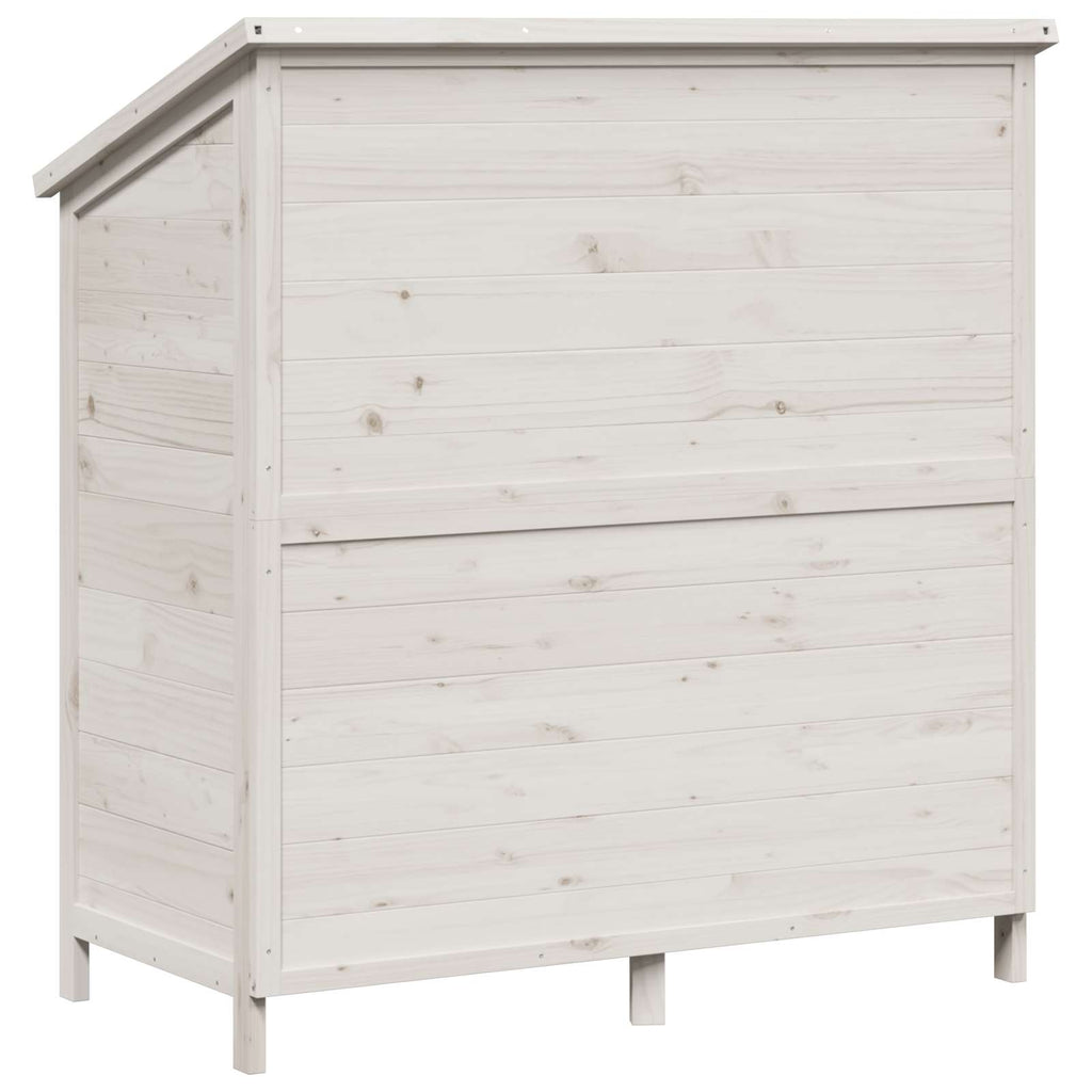 Gartenschuppen Weiß 106 x 56 x 113,5 cm Massivholz aus Fichte
