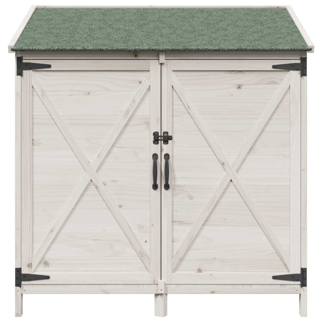 Gartenschuppen Weiß 106 x 56 x 113,5 cm Massivholz aus Fichte