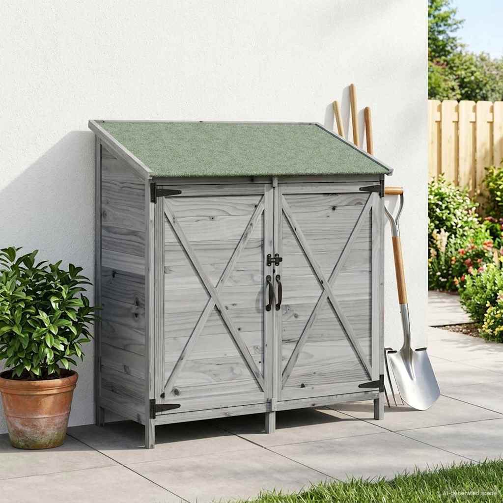 Gartenschuppen Grau 106 x 56 x 113,5 cm Massivholz aus Fichte