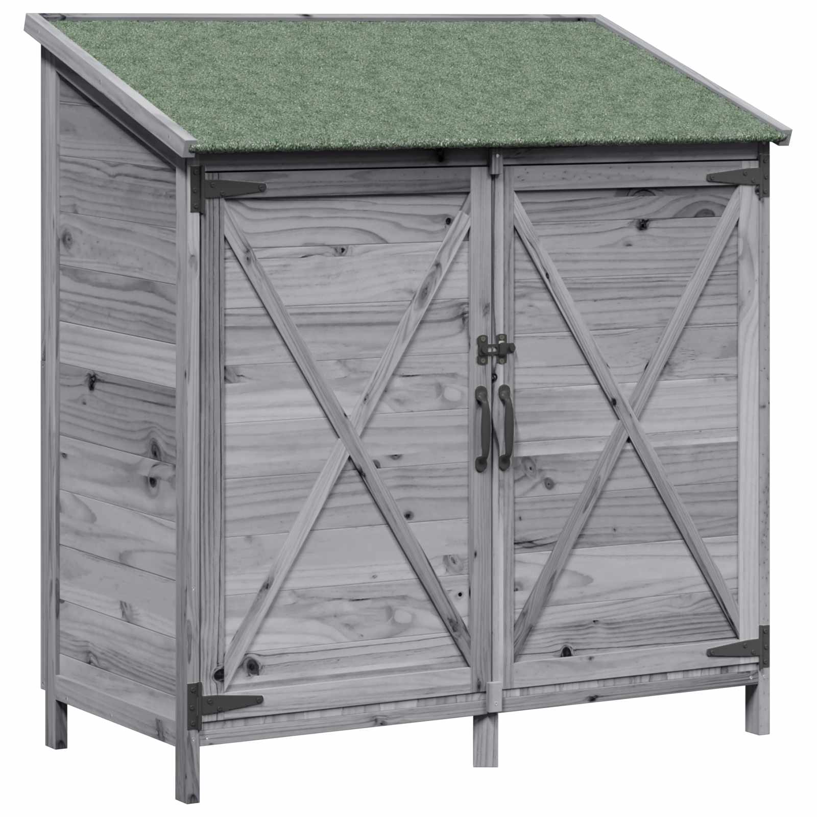 Gartenschuppen Grau 106 x 56 x 113,5 cm Massivholz aus Fichte