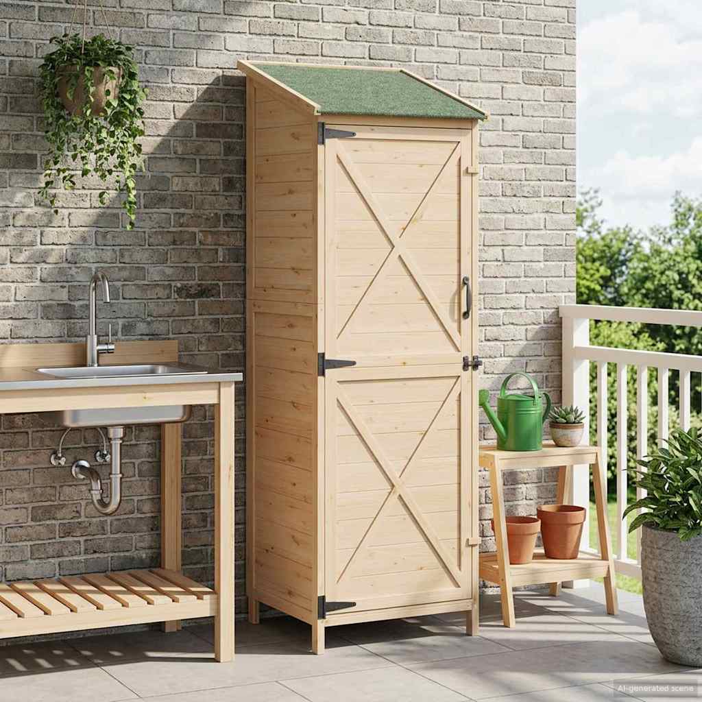 Gartenschuppen Natur 59,5 x 56 x 176,5 cm Massivholz aus Fichte