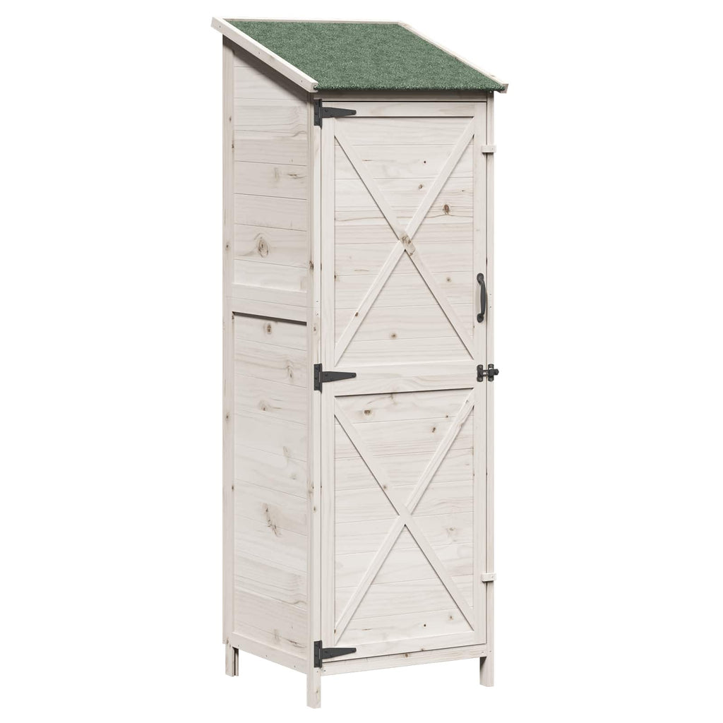 Gartenschuppen Weiß 59,5 x 56 x 176,5 cm Massivholz aus Fichte