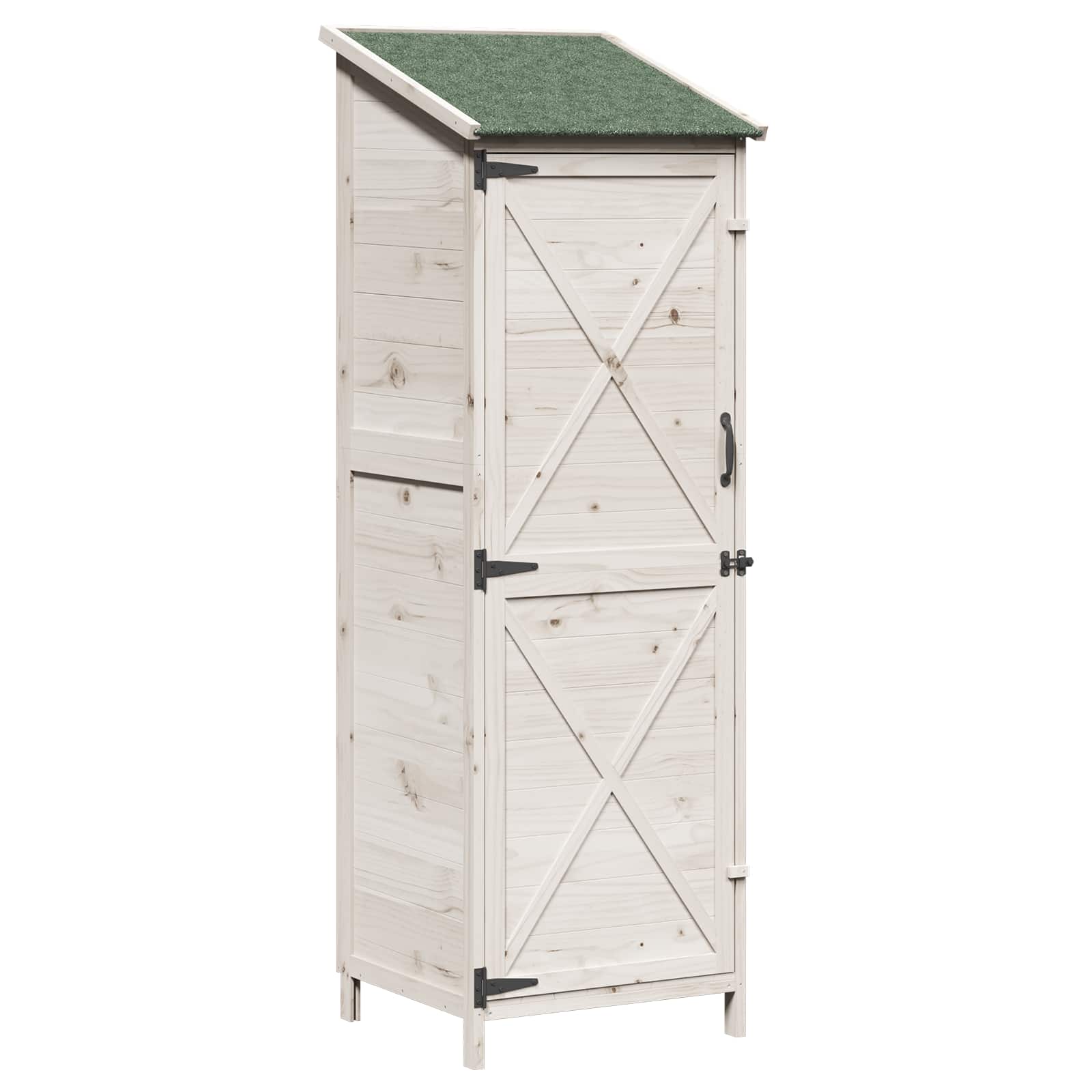 Gartenschuppen Weiß 59,5 x 56 x 176,5 cm Massivholz aus Fichte