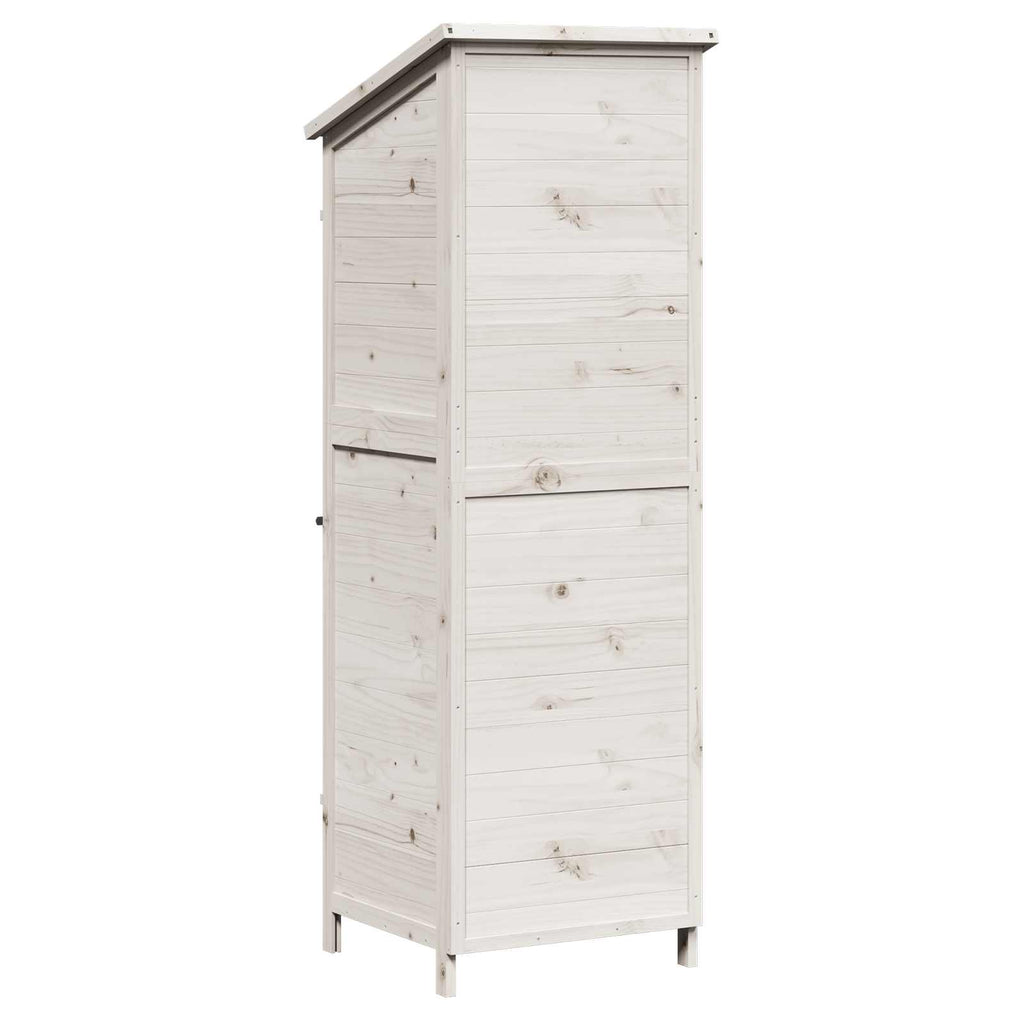 Gartenschuppen Weiß 59,5 x 56 x 176,5 cm Massivholz aus Fichte
