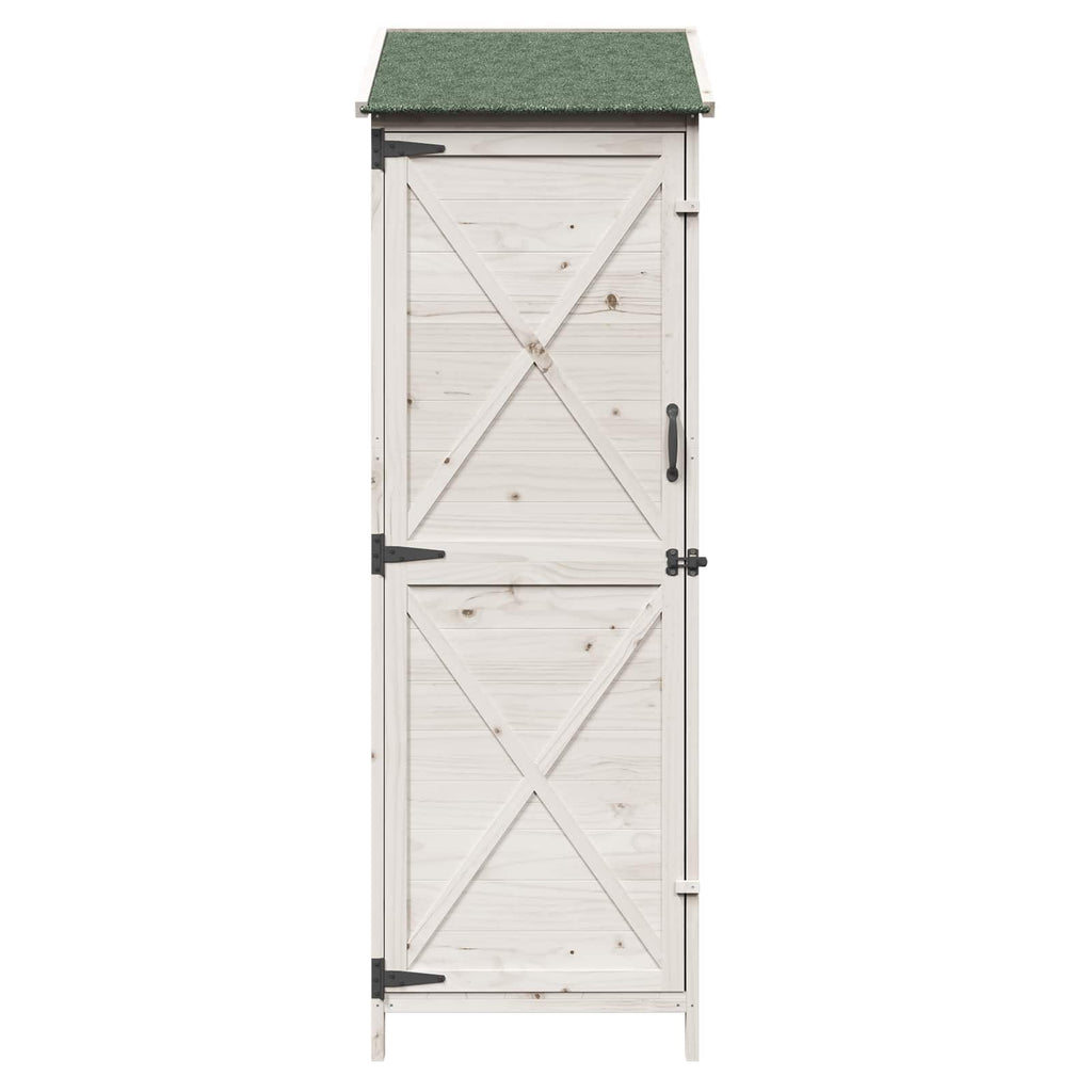 Gartenschuppen Weiß 59,5 x 56 x 176,5 cm Massivholz aus Fichte