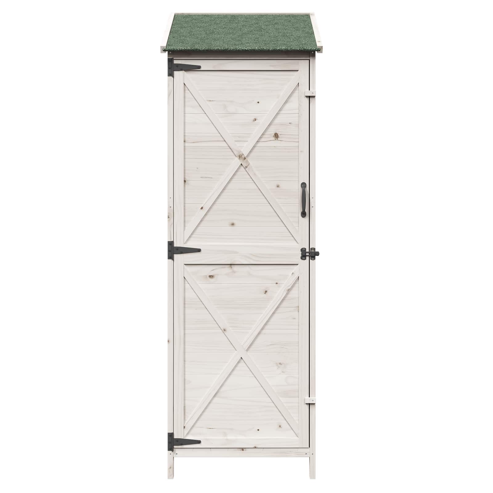 Gartenschuppen Weiß 59,5 x 56 x 176,5 cm Massivholz aus Fichte