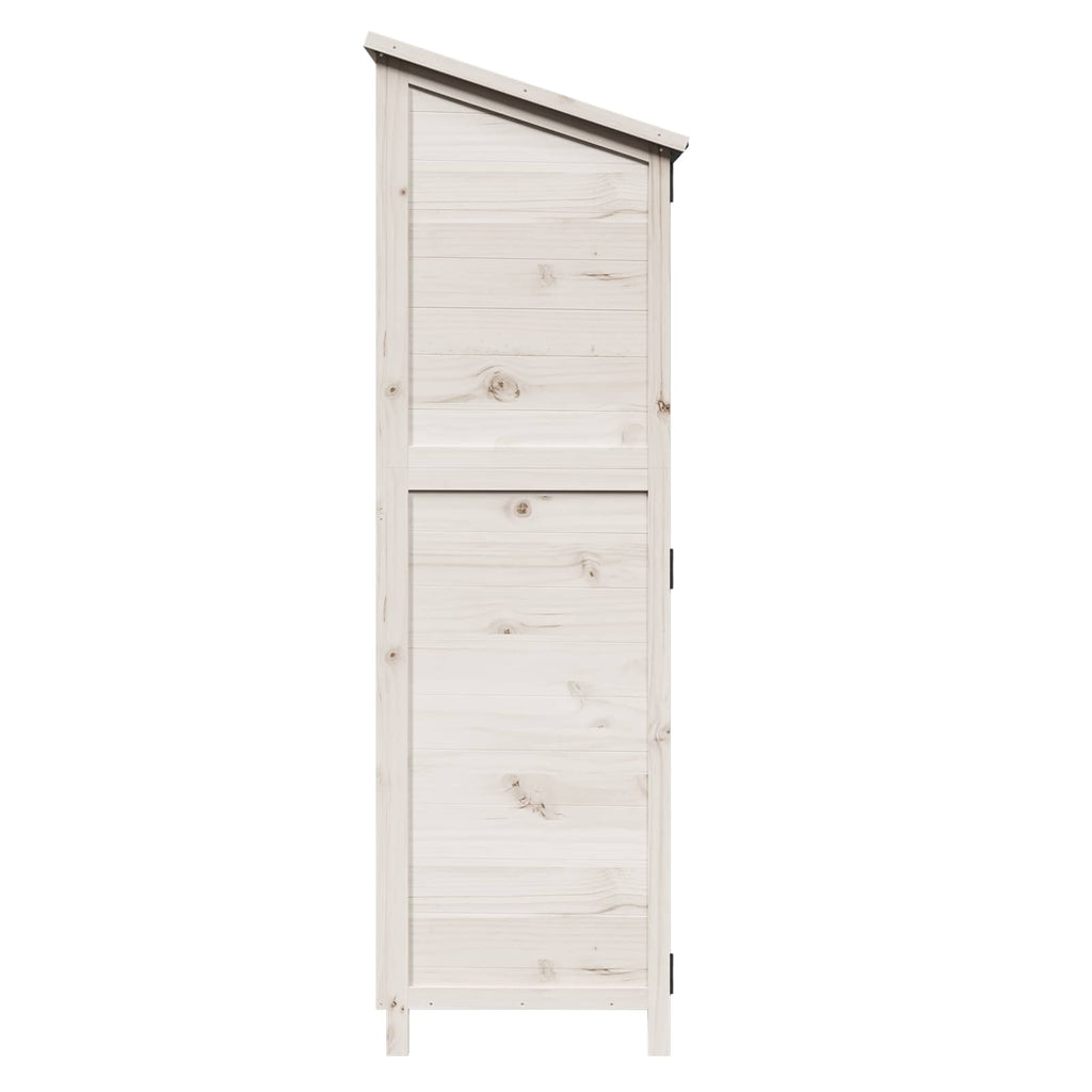 Gartenschuppen Weiß 59,5 x 56 x 176,5 cm Massivholz aus Fichte