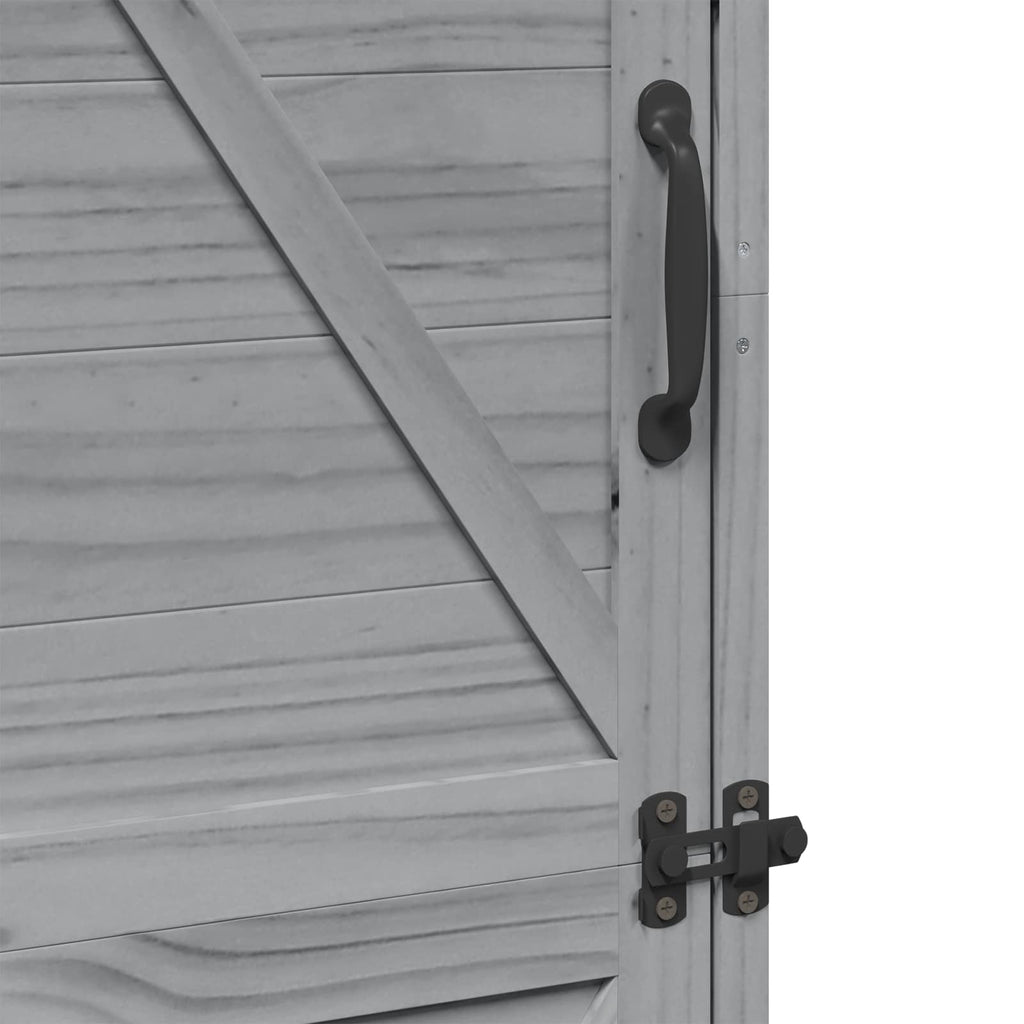Gartenschuppen Grau 59,5 x 56 x 176,5 cm Massivholz aus Fichte