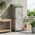 Gartenschuppen Grau 59,5 x 56 x 176,5 cm Massivholz aus Fichte