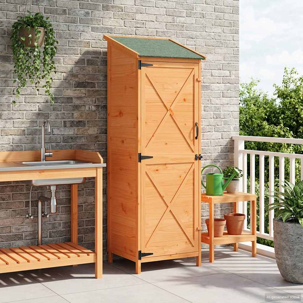 Gartenschuppen Braun 59,5 x 56 x 176,5 cm Massivholz aus Fichte