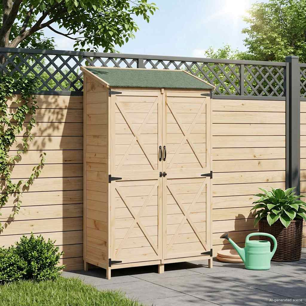 Gartenschuppen Natur 106 x 56 x 176,5 cm Massivholz aus Fichte