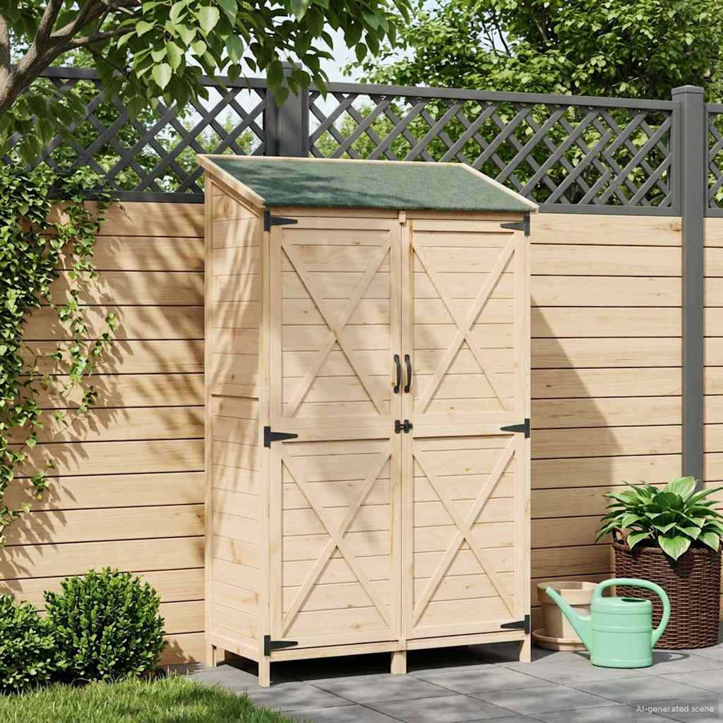 Gartenschuppen Natur 106 x 56 x 176,5 cm Massivholz aus Fichte