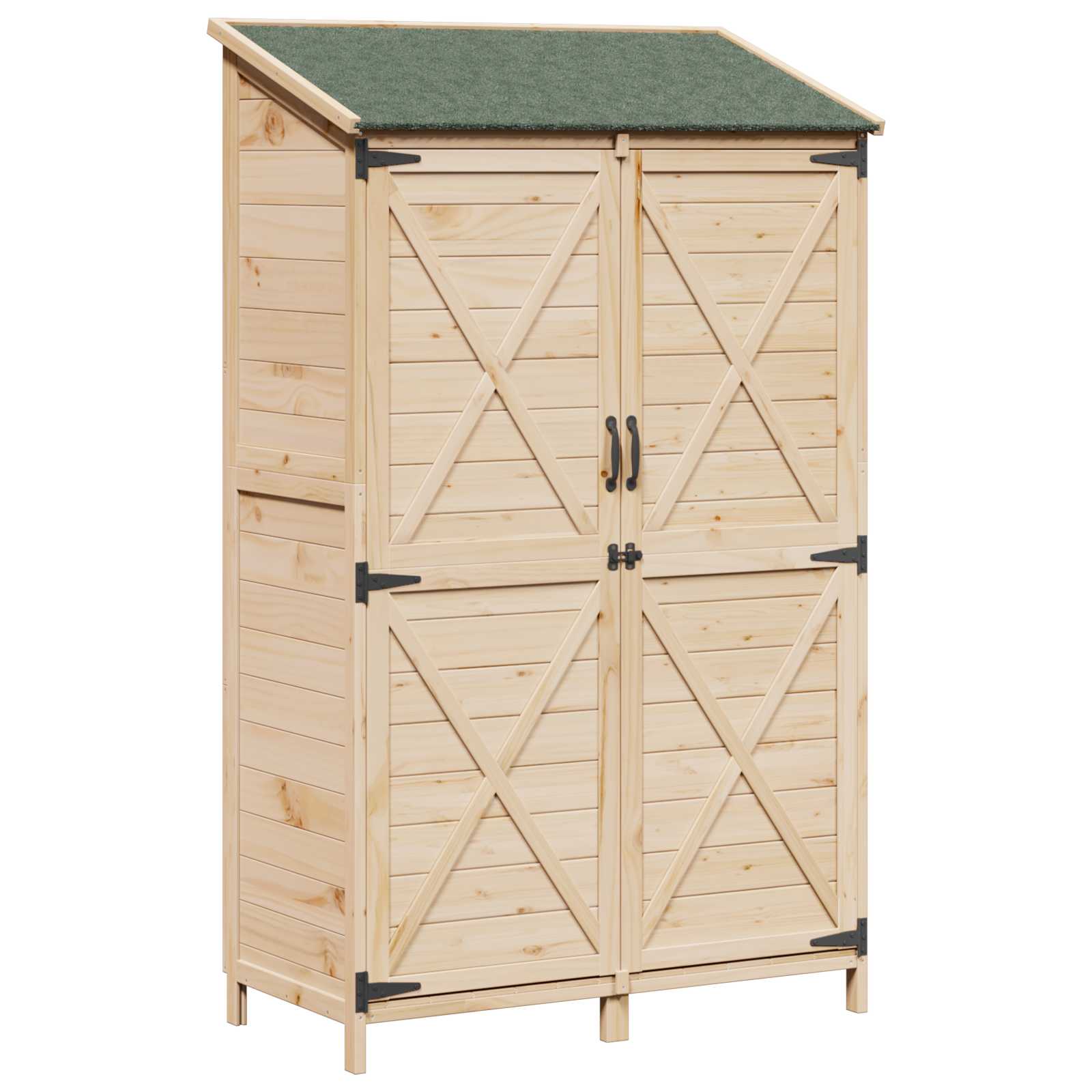 Gartenschuppen Natur 106 x 56 x 176,5 cm Massivholz aus Fichte