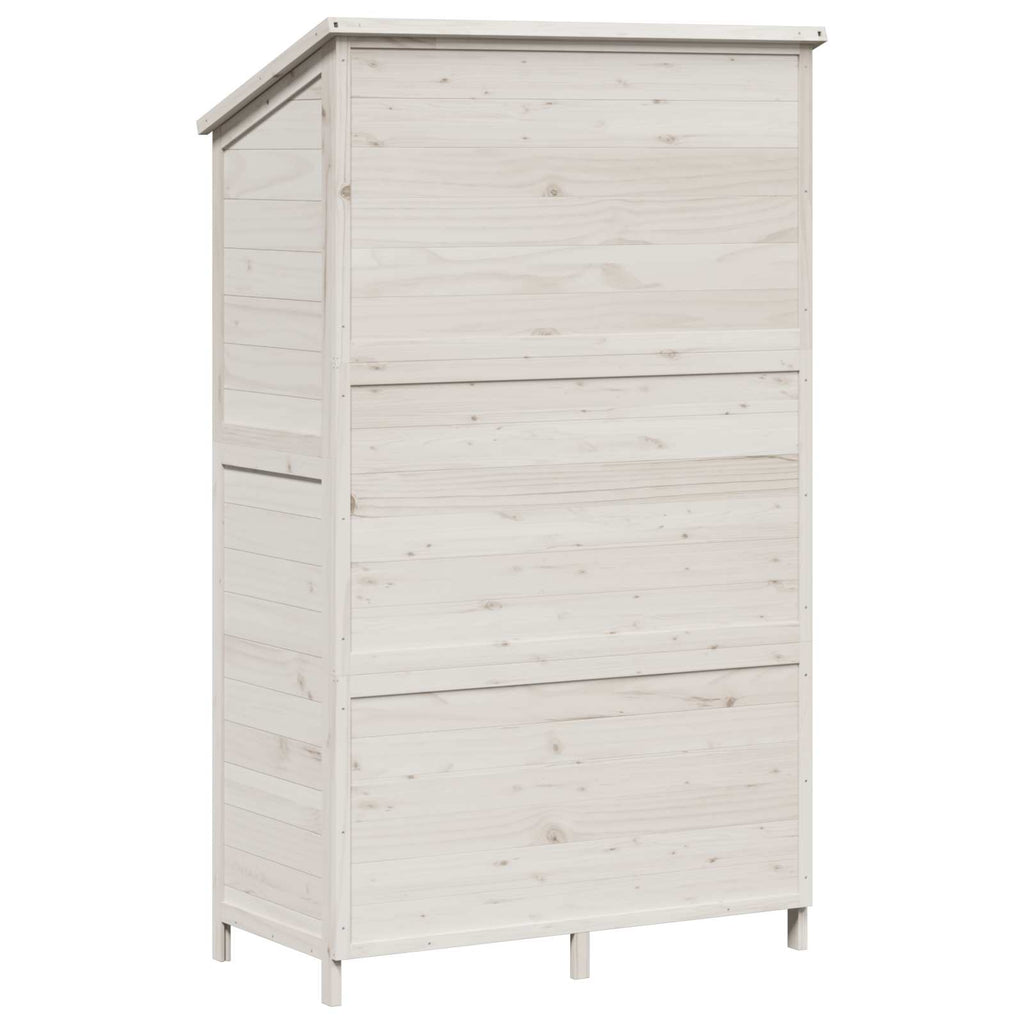 Gartenschuppen Weiß 106 x 56 x 176,5 cm Massivholz aus Fichte
