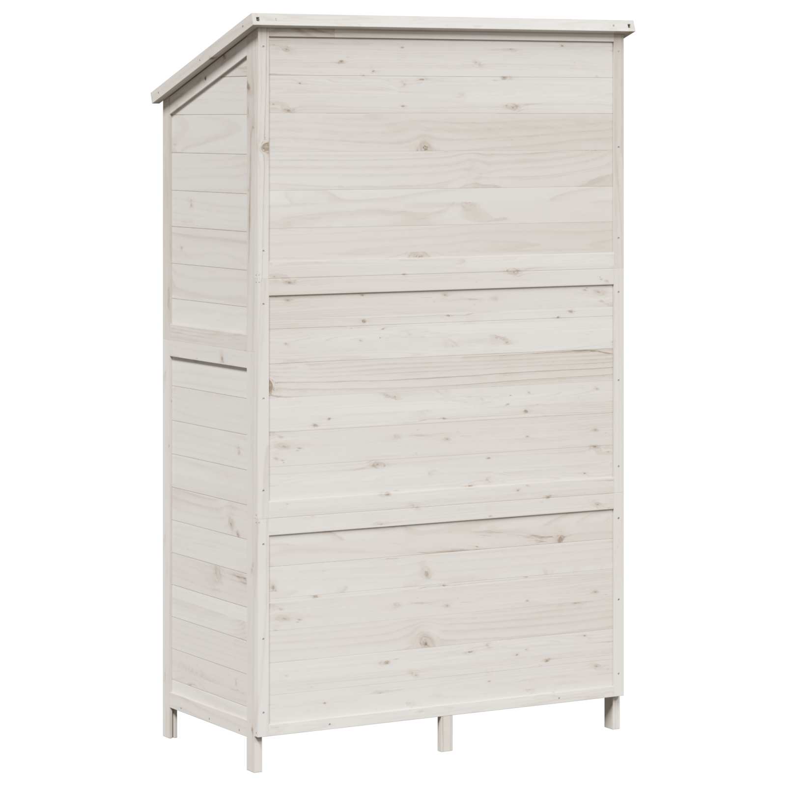 Gartenschuppen Weiß 106 x 56 x 176,5 cm Massivholz aus Fichte