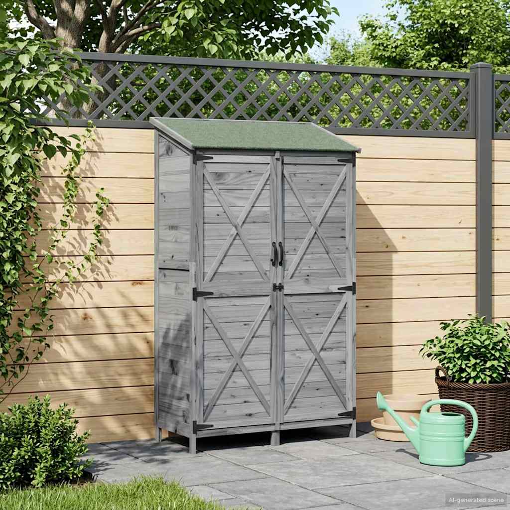 Gartenschuppen Grau 106 x 56 x 176,5 cm Massivholz aus Fichte