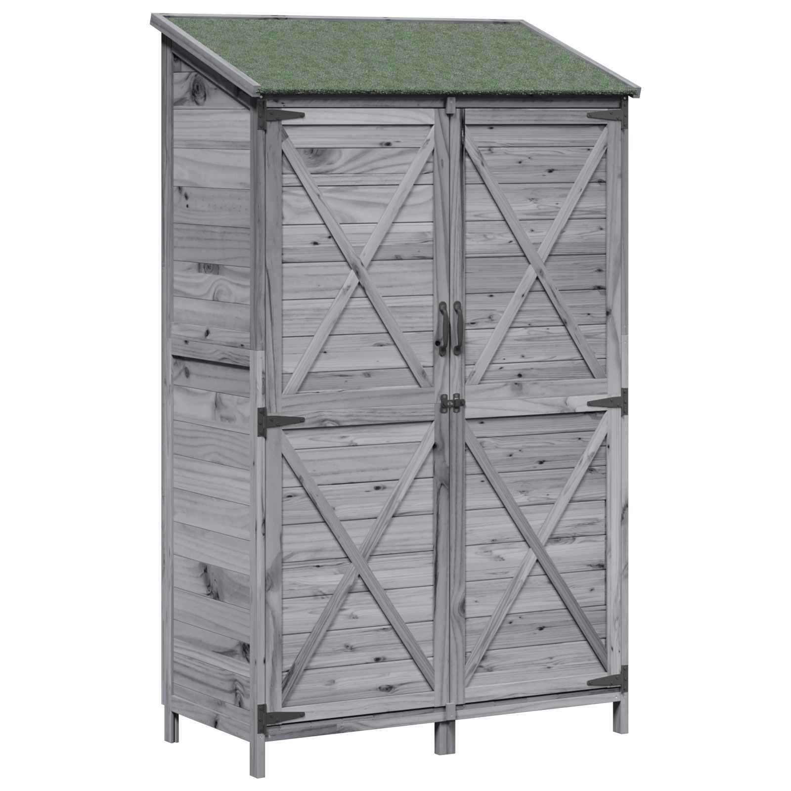 Gartenschuppen Grau 106 x 56 x 176,5 cm Massivholz aus Fichte