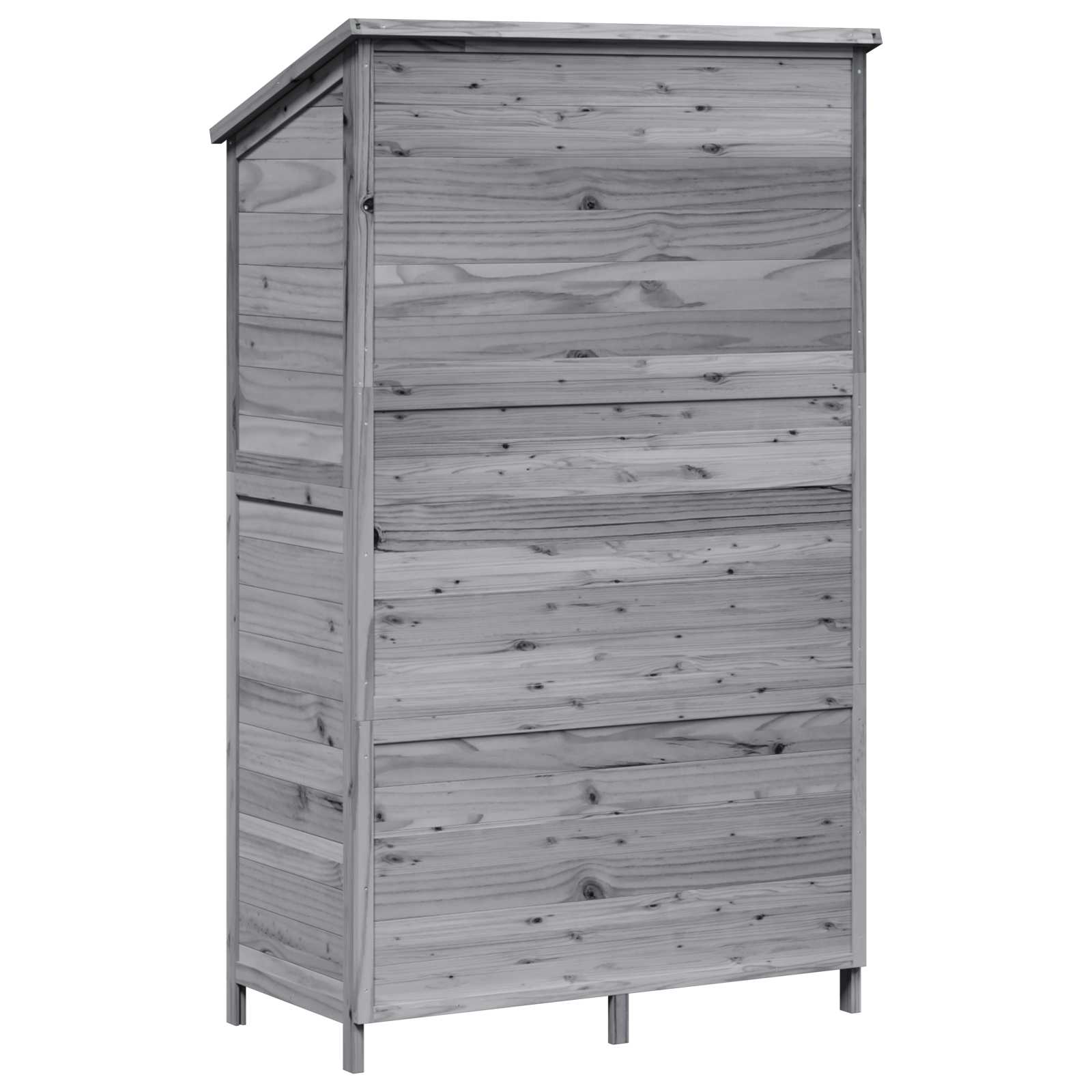 Gartenschuppen Grau 106 x 56 x 176,5 cm Massivholz aus Fichte
