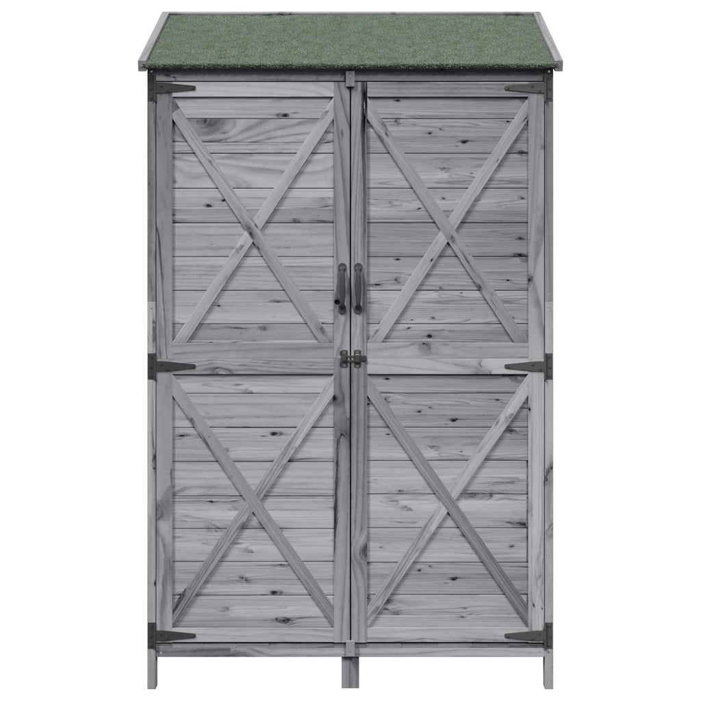 Gartenschuppen Grau 106 x 56 x 176,5 cm Massivholz aus Fichte