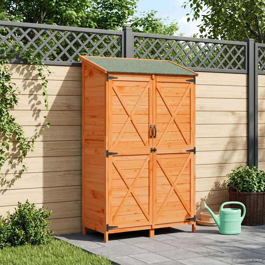 Gartenschuppen Braun 106 x 56 x 176,5 cm Massivholz aus Fichte