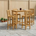 Outdoor Bar Set 5 pcs Unbehandelt Massivholz Teak