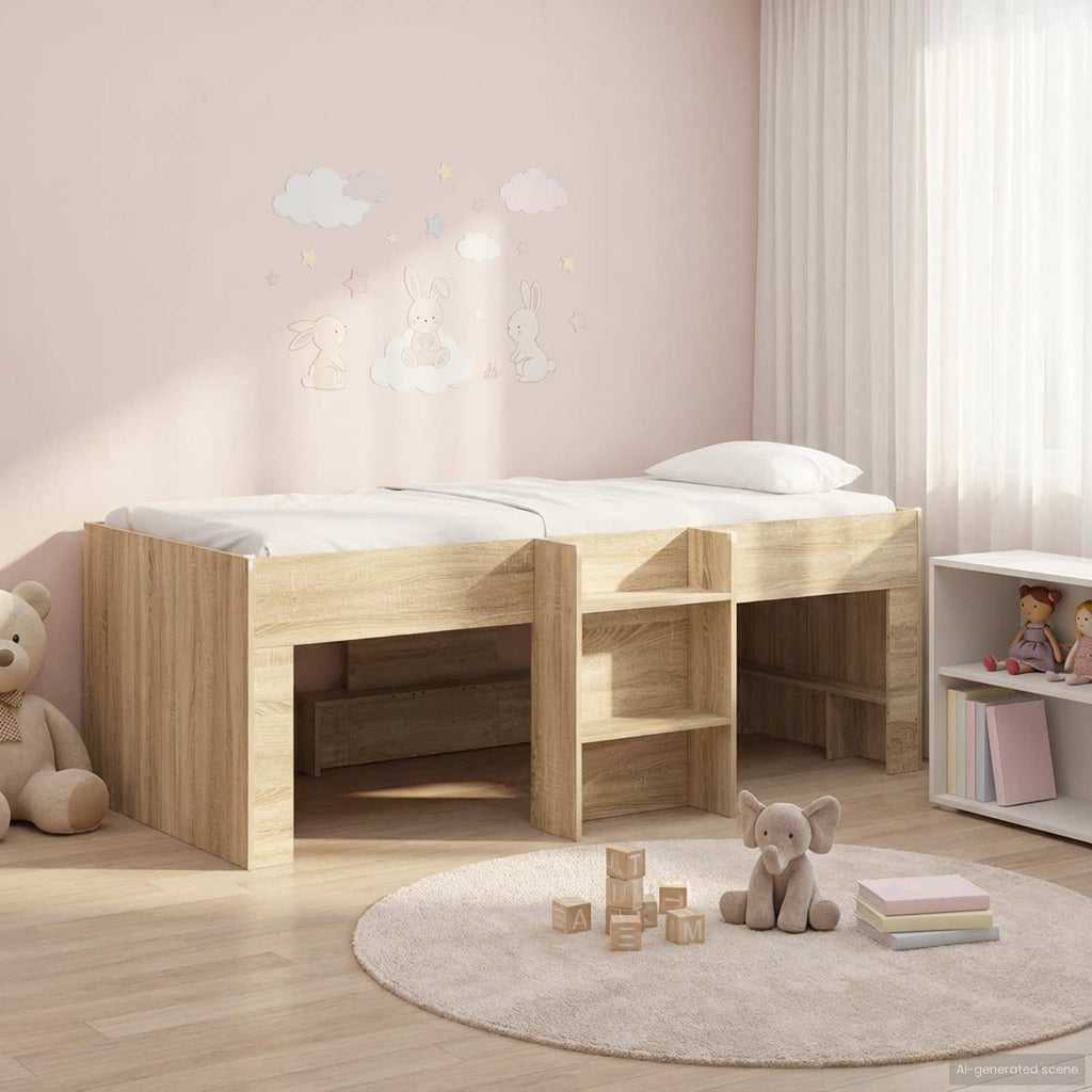 Hochbett für Kinder 2 pcs Sonoma-Eiche 90 x 200 cm