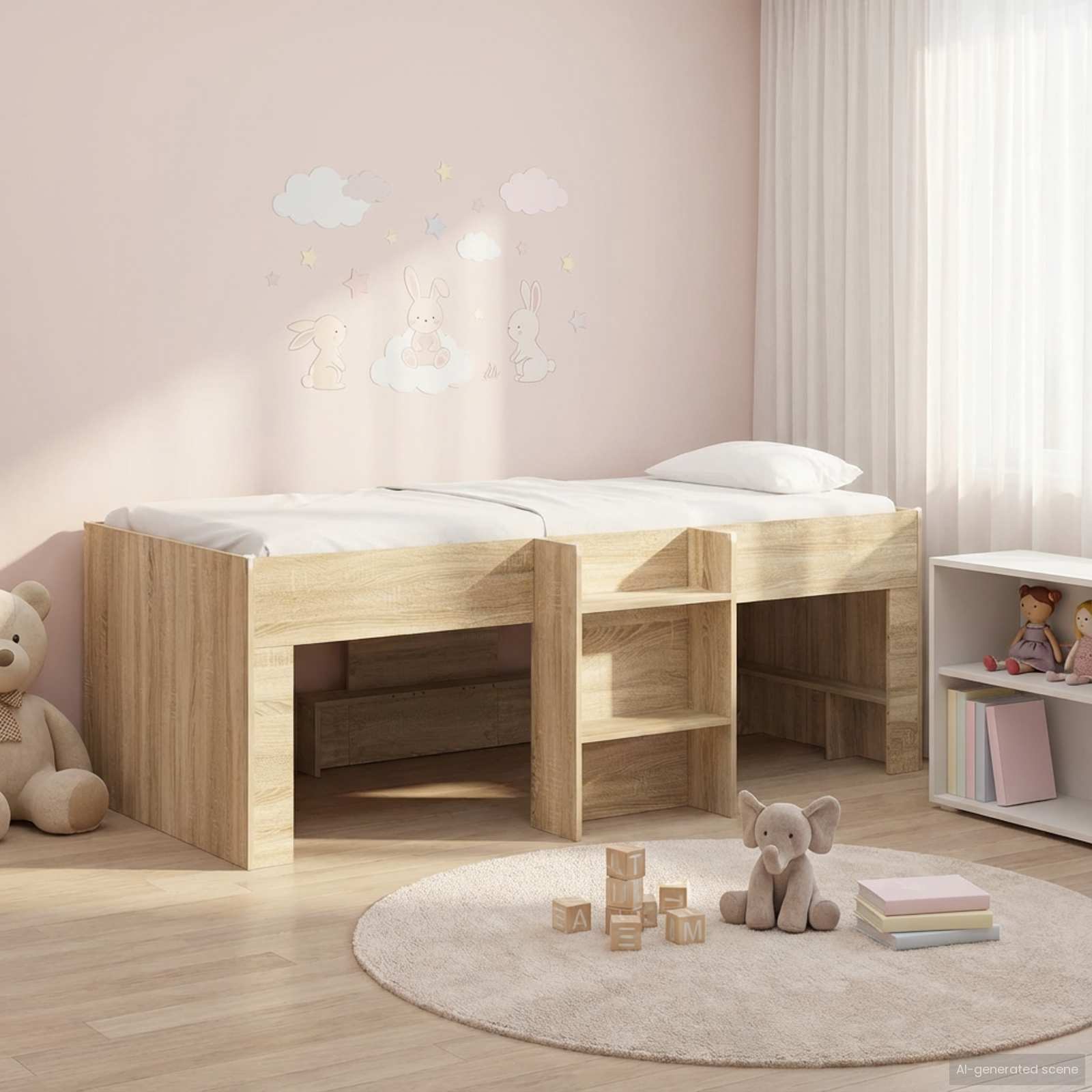 Hochbett für Kinder 2 pcs Sonoma-Eiche 90 x 200 cm
