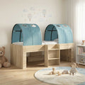 Hochbett für Kinder mit Tunnel Sonoma Eiche und Hellblau