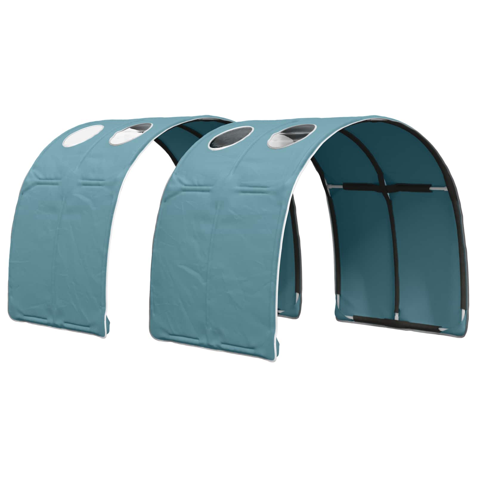 Hochbett für Kinder mit Tunnel Sonoma Eiche und Hellblau