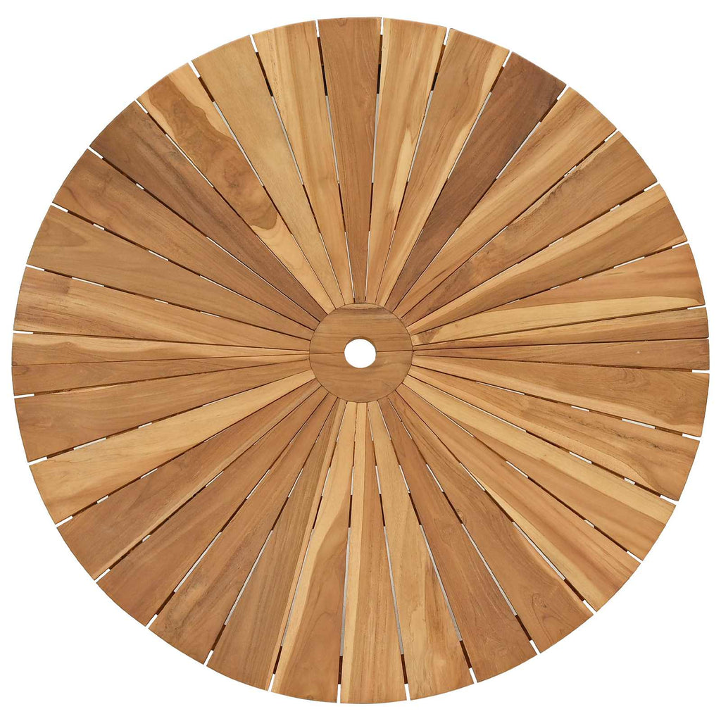 Klappbarer Gartentisch Natur Ø 110 x 75 cm Teak-Massivholz