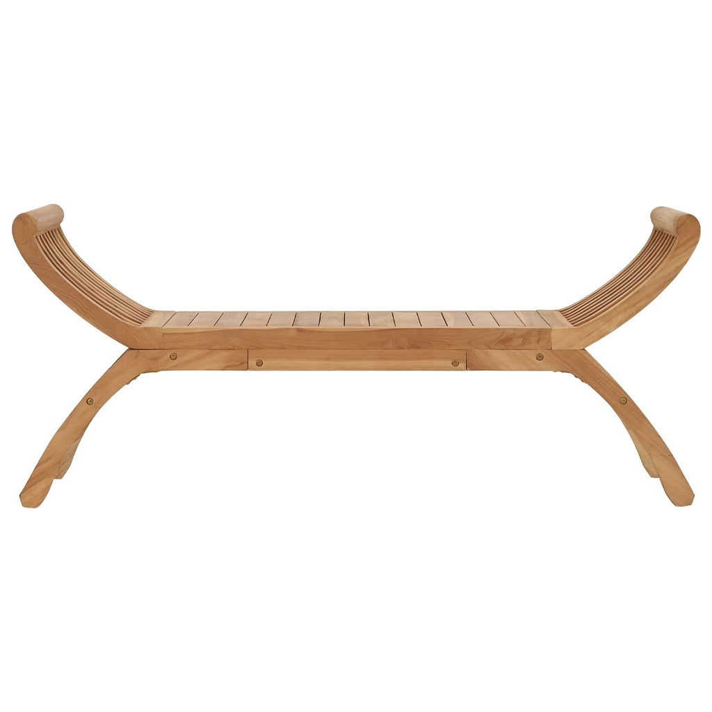Gartenbank 2-Sitzer 126 cm Massivholz Teak Natur