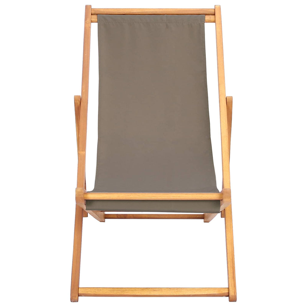 Liegestuhl Taupe Massivholz Teak
