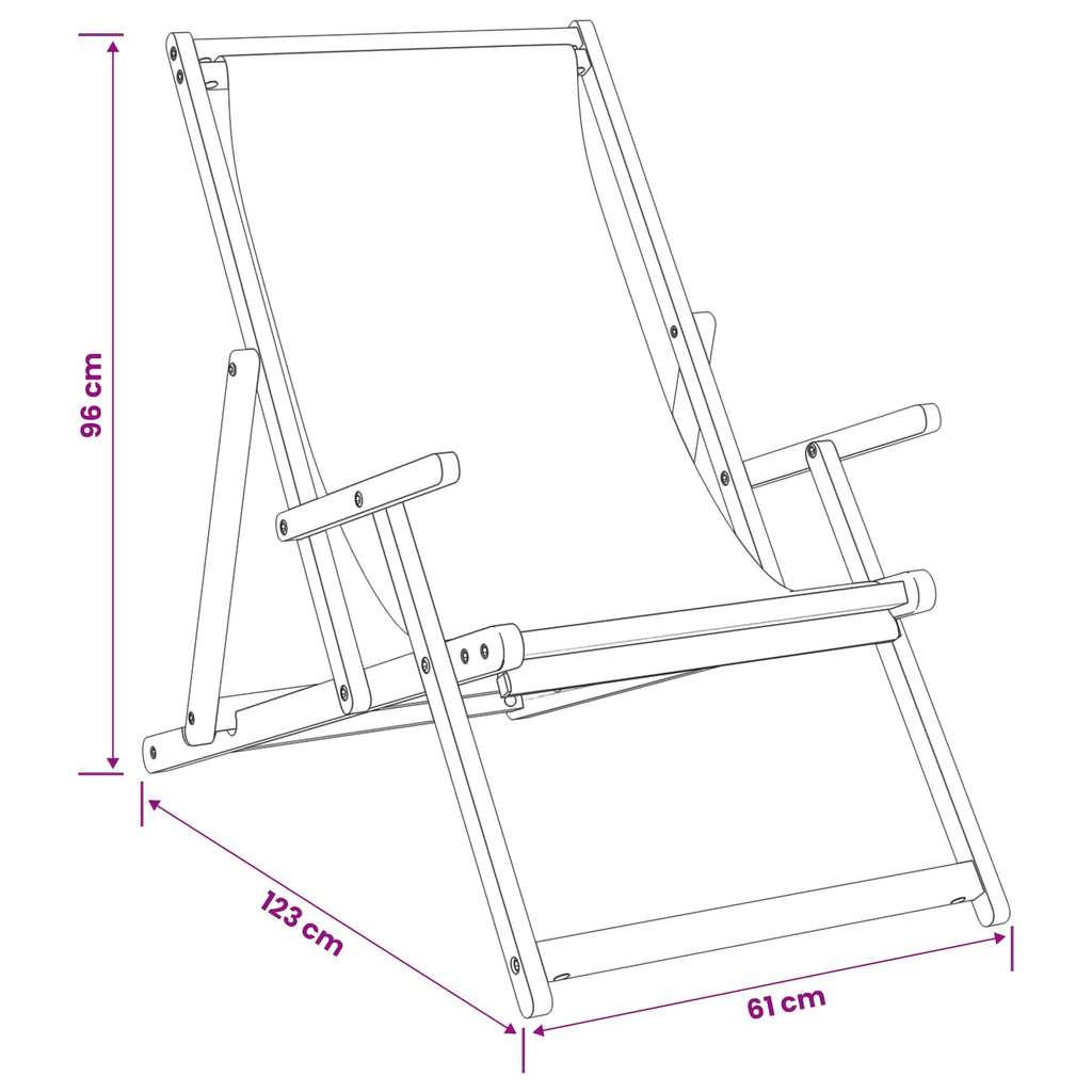 Liegestuhl Taupe Massivholz Teak