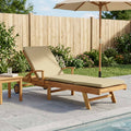 Sonnenliege mit Kissen 100% Polyester mit solidem Teak