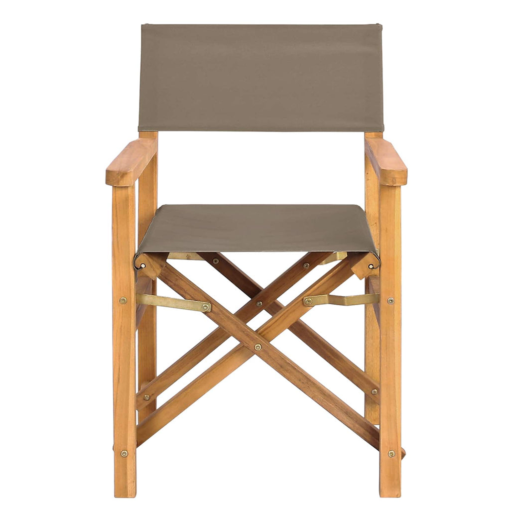 Esszimmerstuhl Braun und Taupe 56 x 54 x 87 cm Massivholz Teak