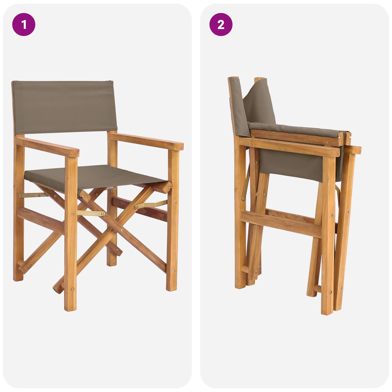 Esszimmerstuhl 56 x 54 x 87 cm 100% Polyester mit solidem Teak