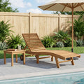 Sonnenliege Braun Massivholz Teak
